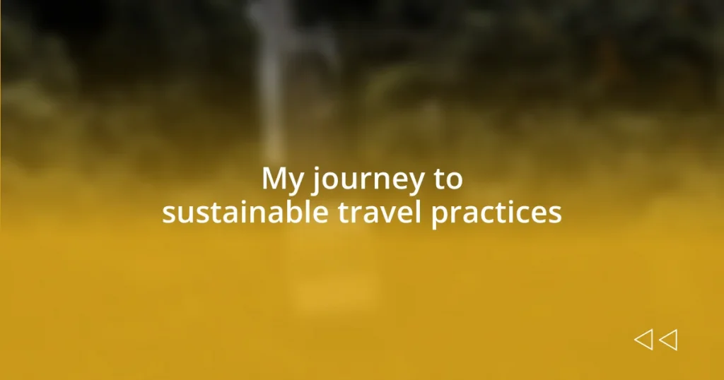 My journey to sustainable travel practices